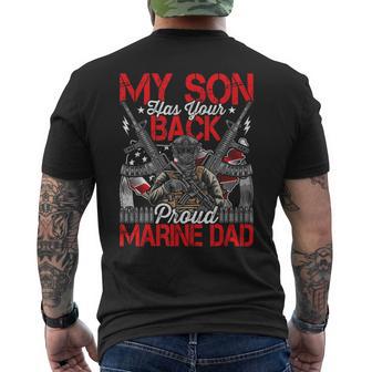 He Has Your Back Marine Dad Camouflage Men's T-shirt Back Print - Thegiftio UK
