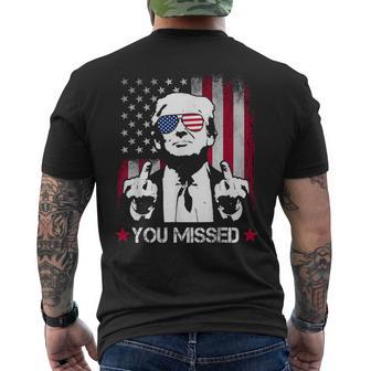 On Back You Missed Trump 2024 Us American Flag Men's T-shirt Back Print | Mazezy