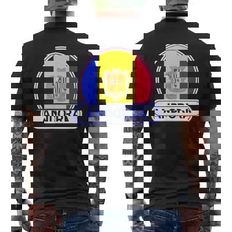 Badge Andorre Drapeau Andorre T-shirt imprimé au dos - Cadeauxyz