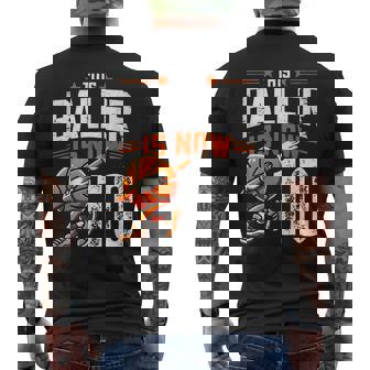 This Baller Is Now 10 Years Old Basketball 10Th Birthday Men's T-shirt Back Print | Mazezy