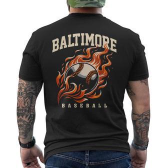 Baltimore Baseball Varsity Vintage For Baseball Lover Men's T-shirt Back Print - Thegiftio UK