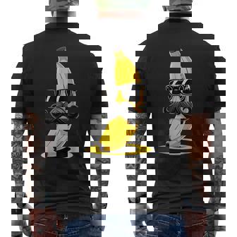 Banana Mustache Sunglasses Face Fruit Cool Banana Men's T-shirt Back Print - Monsterry