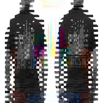 Barcelona City Landscape Attractions Architecture Spain Men's T-shirt Back Print | Mazezy