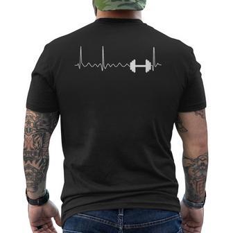 Barra Halterofilia Latido Del Corazón Culturismo Levantamiento In Mangas Camiseta Hombre Estampado Espalda - Regaloses