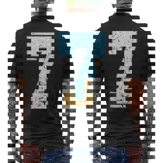 Baseball Drip 7 Year Old Ice Cream Drip Boys 7Th Birthday Men's T-shirt Back Print - Thegiftio