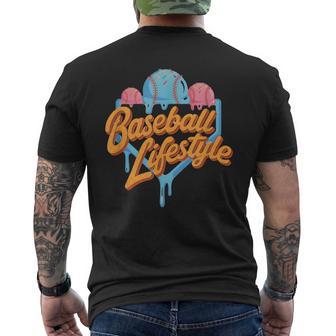 Baseball Ice Cream Drip Youth Respect The Drip Men's T-shirt Back Print | Mazezy