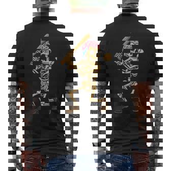 Baseball Lifestyle 101 Apparel Youth Ice Cream Drip Skeleton Men's T-shirt Back Print | Seseable UK