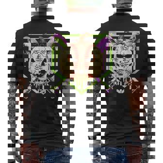 Baseball Pumpkin Halloween Baseball Drip Spooky Halloween Men's T-shirt Back Print - Monsterry