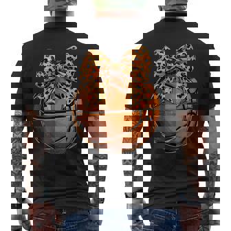 Basketball Coquette Bow Cute Basketball Player Men's T-shirt Back Print | Mazezy