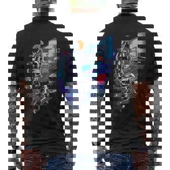 Basketball Player Astronaut Astronomy Astrology Outer Space Men's T-shirt Back Print - Monsterry