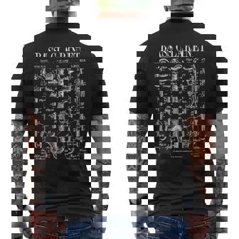 Bass Clarinet Player Clarinetist Vintage Patent Musician Men's Back Print T-Shirt | Mazezy