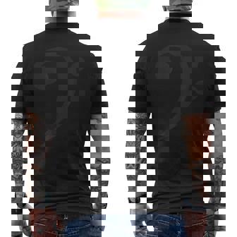 Bass Clef Music T Bajistas Bajistas Negroobre Negro Camiseta Hombre Estampado Espalda - Regaloses