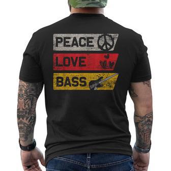 Bass Gitarre Frieden Zeichen Liebe Musik Bassist T-Shirt mit Rückendruck - Geschenkecke