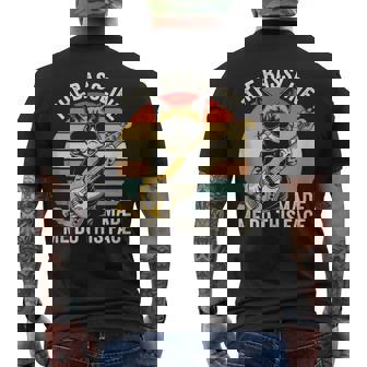 The Bassline Made Me Do This Face Bass Player Cat Tank Top Men's Back Print T-Shirt | Mazezy