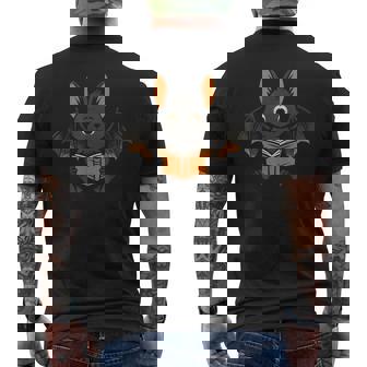 Bat Reading Book Men's T-shirt Back Print | Seseable FR