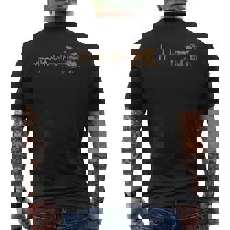 Batería En Línea Ekg Heartbeat Drummer Camiseta Hombre Estampado Espalda - Regaloses