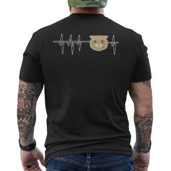 Battito Del Cuore Del Gatto I Amante Dei Gatticottish Fold T-shirt da uomo con stampa posteriore - Novitaregali