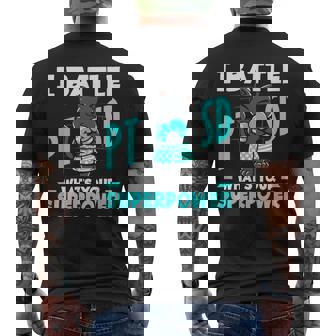 I Battle Ptsd What's Youruperpower Ptsd認識 メンズTシャツ バックプリント - Kawaiitshirt