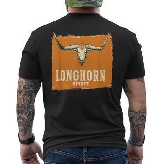 Beautiful Longhorn Costume For Texan Spirit Fans Men's T-shirt Back Print - Thegiftio UK