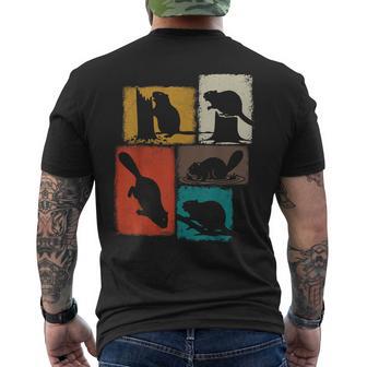 Beaver Vintage Collage Dam Builder Men's T-shirt Back Print - Thegiftio UK