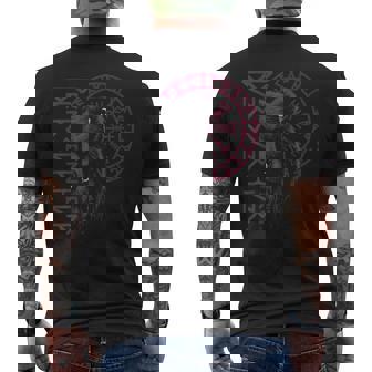 Berserker Bear Warrior Nordic Mythology Viking Compass Men's T-shirt Back Print - Monsterry