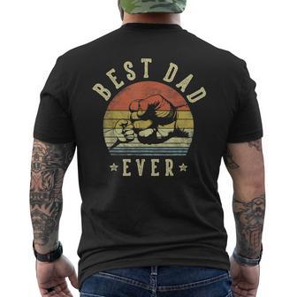 Best Dad Ever Retro Fist Bump Vintage Dad Men's T-shirt Back Print - Thegiftio UK