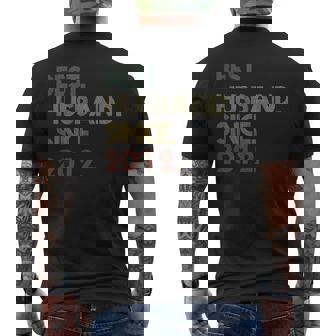 Best Husband Since 2012 Epic Couple 13th Wedding Anniversary Men's Back Print T-Shirt | Mazezy