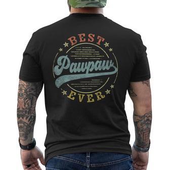 Best Pawpaw Ever Father's Day Pawpaw Vintage Emblem Men's T-shirt Back Print - Thegiftio UK