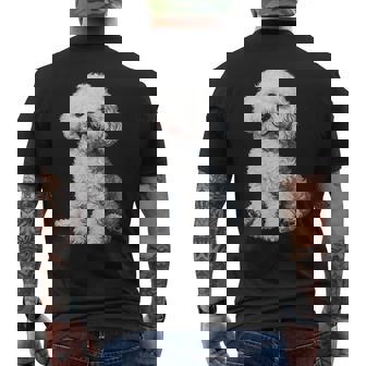 Bichon Frise Dog Motif Pet Illustration Bichon Frise Men's T-shirt Back Print | Mazezy