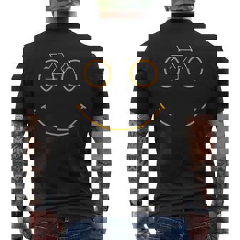 Bicycle Smile Bike Smiling Face Biking Men's Back Print T-Shirt | Mazezy