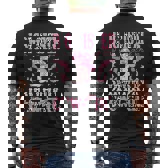 Big Sister Of The Birthday Cowgirl Pink Disco Rodeo Western Men's T-shirt Back Print | Mazezy