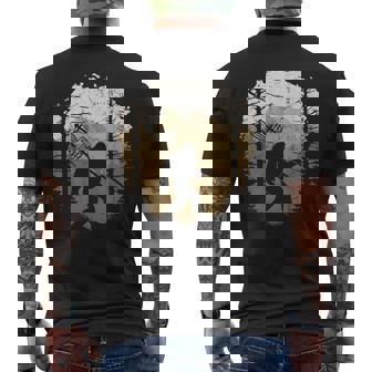 Bigfoot Disc Golf Player Sasquatch Disc Golfing Sports Men's Back Print T-Shirt | Mazezy