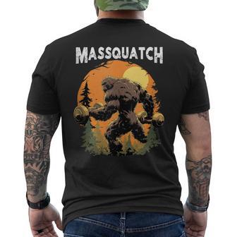 Bigfoot Massquatch Sasquatch Workout Gym Weightlifter Men's T-shirt Back Print - Thegiftio UK