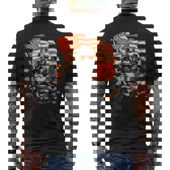 Bigfoot Pilgrim Turkey Boys Thanksgiving Day Men's T-shirt Back Print | Mazezy