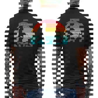 Bigfoot Walking A Dog Corgi Lovers Dog Dad Men's T-shirt Back Print - Thegiftio