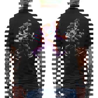 Bigfoot At Work Mailman Mail Person Delivery Sasquatch Men's T-shirt Back Print - Monsterry