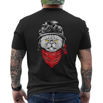 Biker Katze Chopper Biker Motorrad Motorradfahrer T-Shirt mit Rückendruck - Geschenkecke