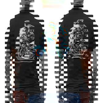 Biker Sea Turtle Riding Motorbike Men's Back Print T-Shirt | Mazezy