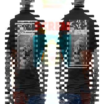 Birb Screm Meme Yellow Cockatiel Bird Owner Jowls Paws Men's T-shirt Back Print - Thegiftio