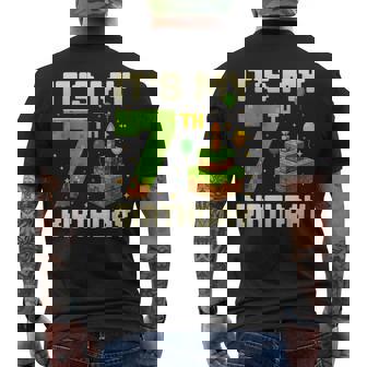 Birthday Boy 7 Years It's My 7Th Birthday Game Video Pixel Men's T-shirt Back Print | Mazezy