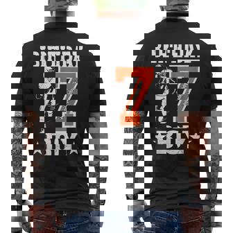 Birthday Boy 7 Years Old Football Lover 7Th Birthday Men's T-shirt Back Print - Monsterry