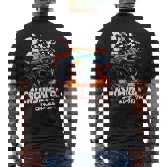 Birthday Monster Truck 2 Year Old Boys 2Nd Party Born 2024 Men's T-shirt Back Print - Monsterry