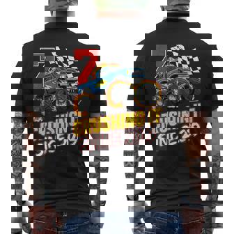 Birthday Monster Truck 7 Year Old Boys 7Th Party Born 2019 Men's T-shirt Back Print - Monsterry