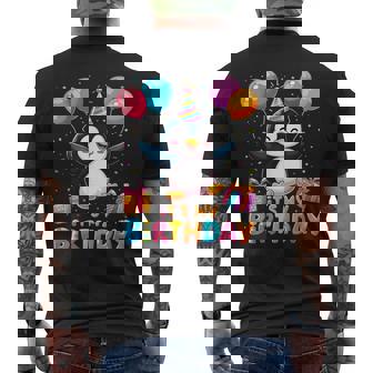 Birthday Penguin Party Men's T-shirt Back Print - Monsterry