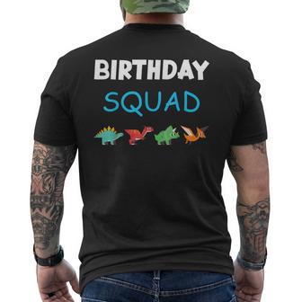 Birthday Squad Dino Boy Dinosaur Party Birthday Crew Men's T-shirt Back Print - Thegiftio UK