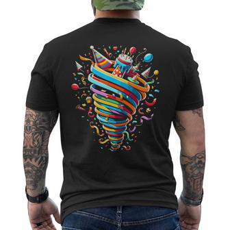 Birthday Tornado Weather Meteorologist Happy Bday Men's T-shirt Back Print - Thegiftio UK