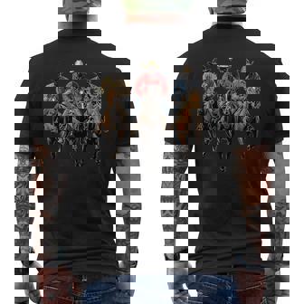 Black African American Cowboy Western Country Texas Rodeo Men's T-shirt Back Print - Monsterry