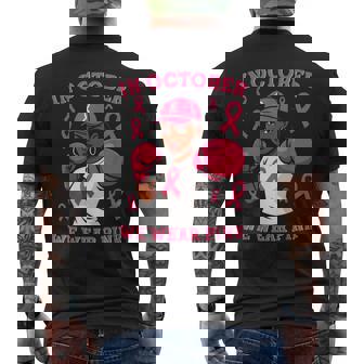 Black African American In October We Wear Pink Breast Cancer Men's T-shirt Back Print - Monsterry