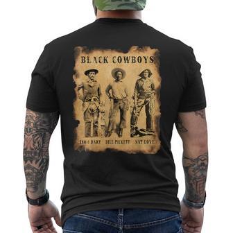Black Cowboys Nat Love Bill Pickett Isom Dart Western Men's T-shirt Back Print - Monsterry