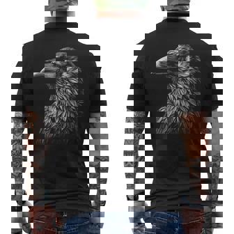 Black Crow Raven Beautiful Raven Bird Men's T-shirt Back Print | Mazezy